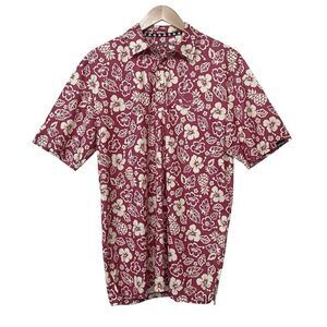 Tattoo Golf Mens 2XL Aloha ProCool Polo Shirt Floral Skull Burgundy/Pink Cream